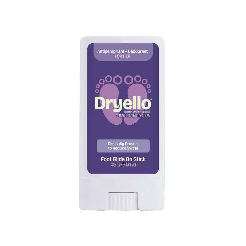 Dryello Antiperspirant Deodorant Foot Glide-On Stick For Her, official product photo from dryello.com
