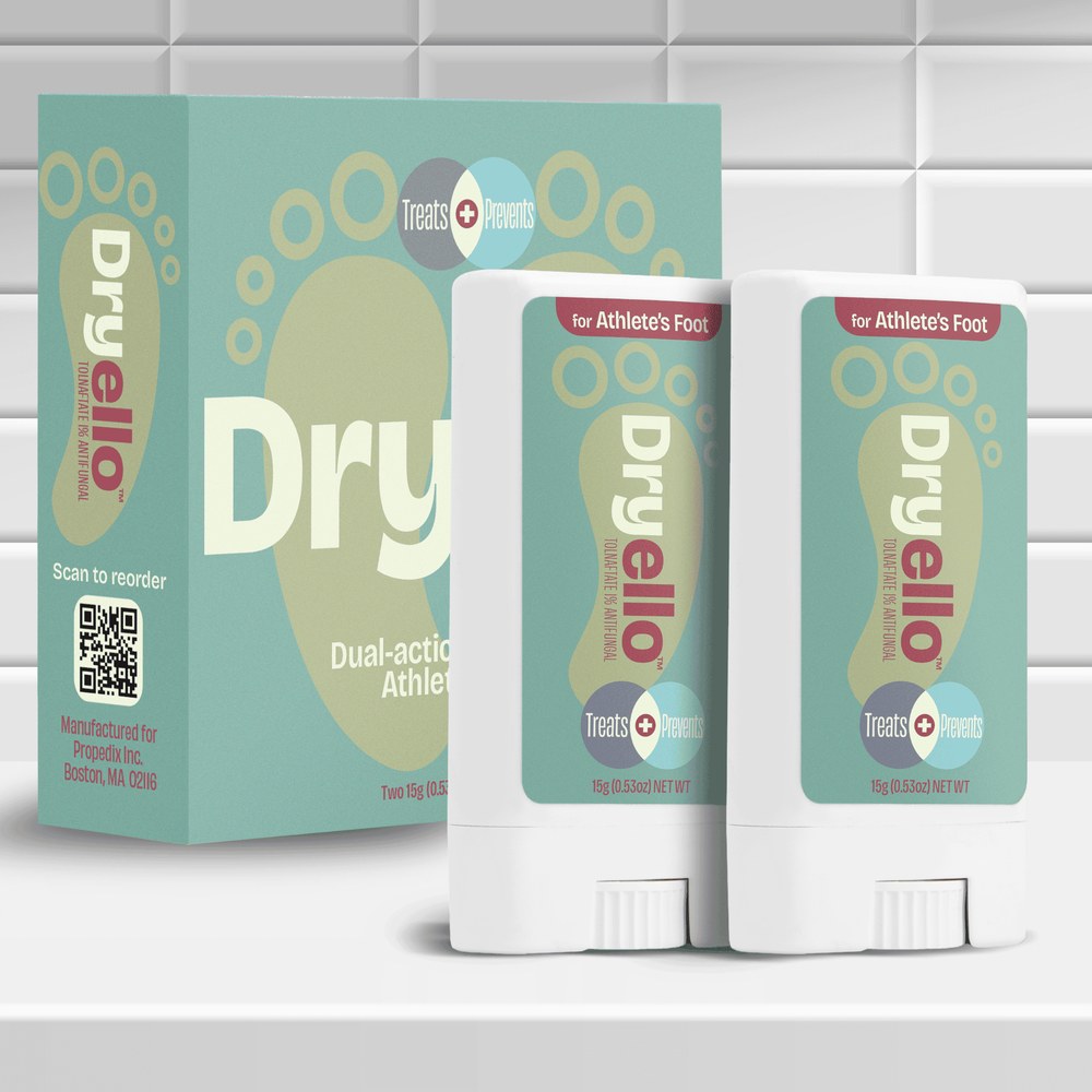Dryello Athlete's Foot Treatment Stick two-pack, official product photo from dryello.com