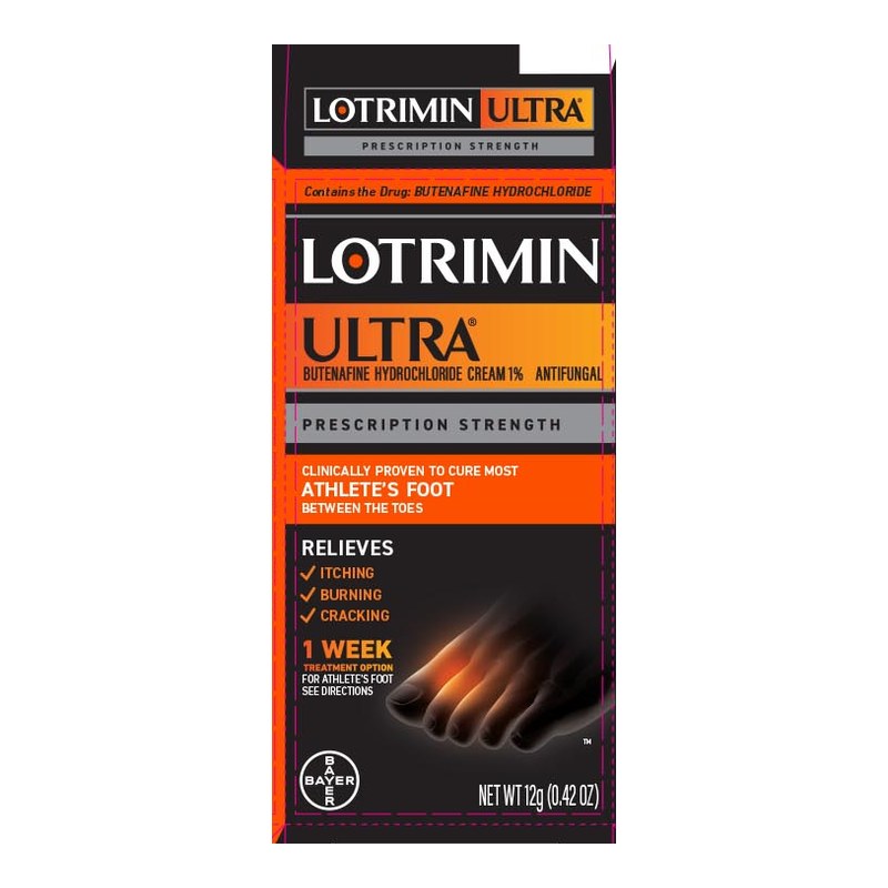 Lotrimin Ultra Athlete's Foot Cream carton, from the product's DailyMed label