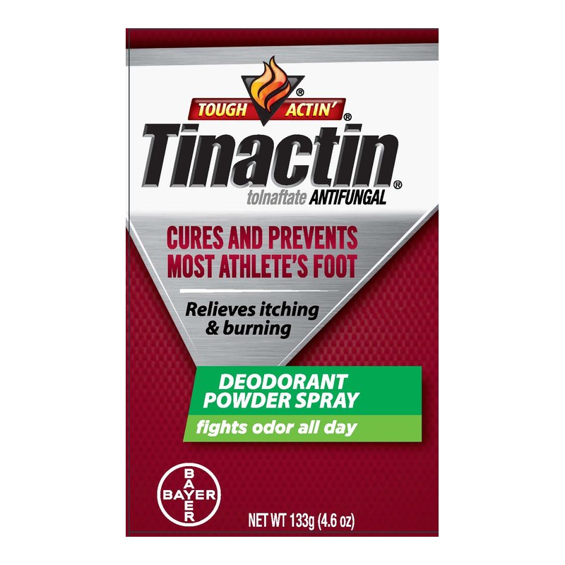 Tinactin Deodorant Powder Spray can, from the product's DailyMed label