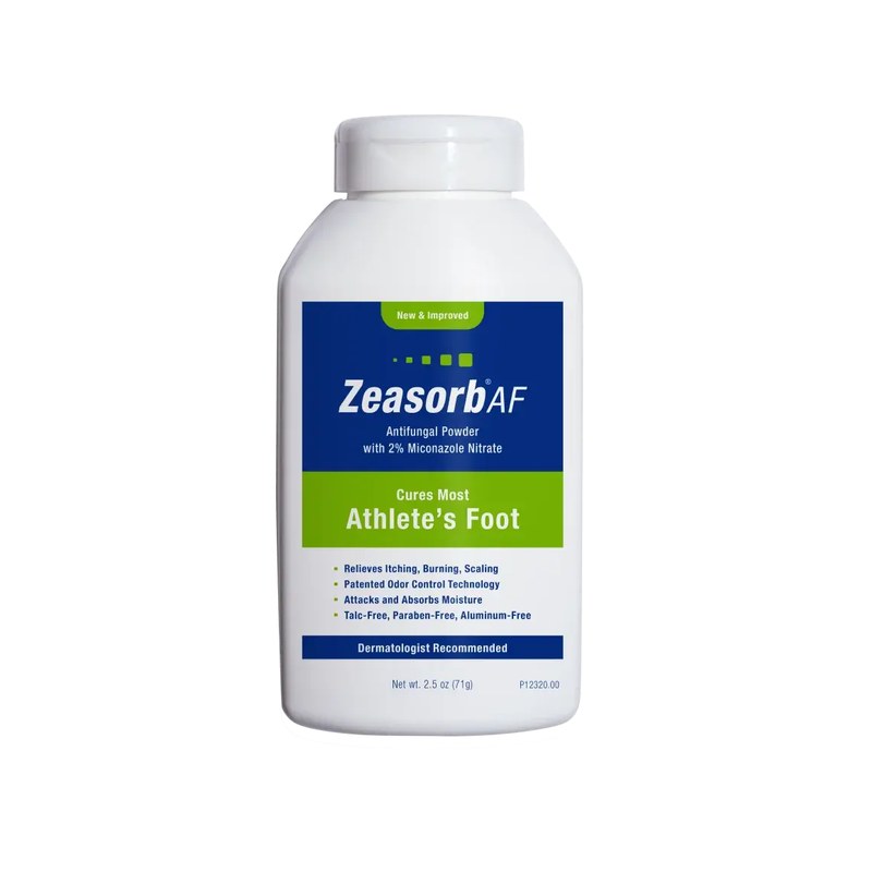 Zeasorb Athlete's Foot Powder bottle, official product photo from zeasorb.com